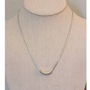 Sterling Italian 925 18" Snake Chain w/ Stationary Sterling Beads